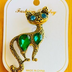 Adorable‎ vintage style cat brooch beautiful sparkle Women Fashion Jewelry Pin